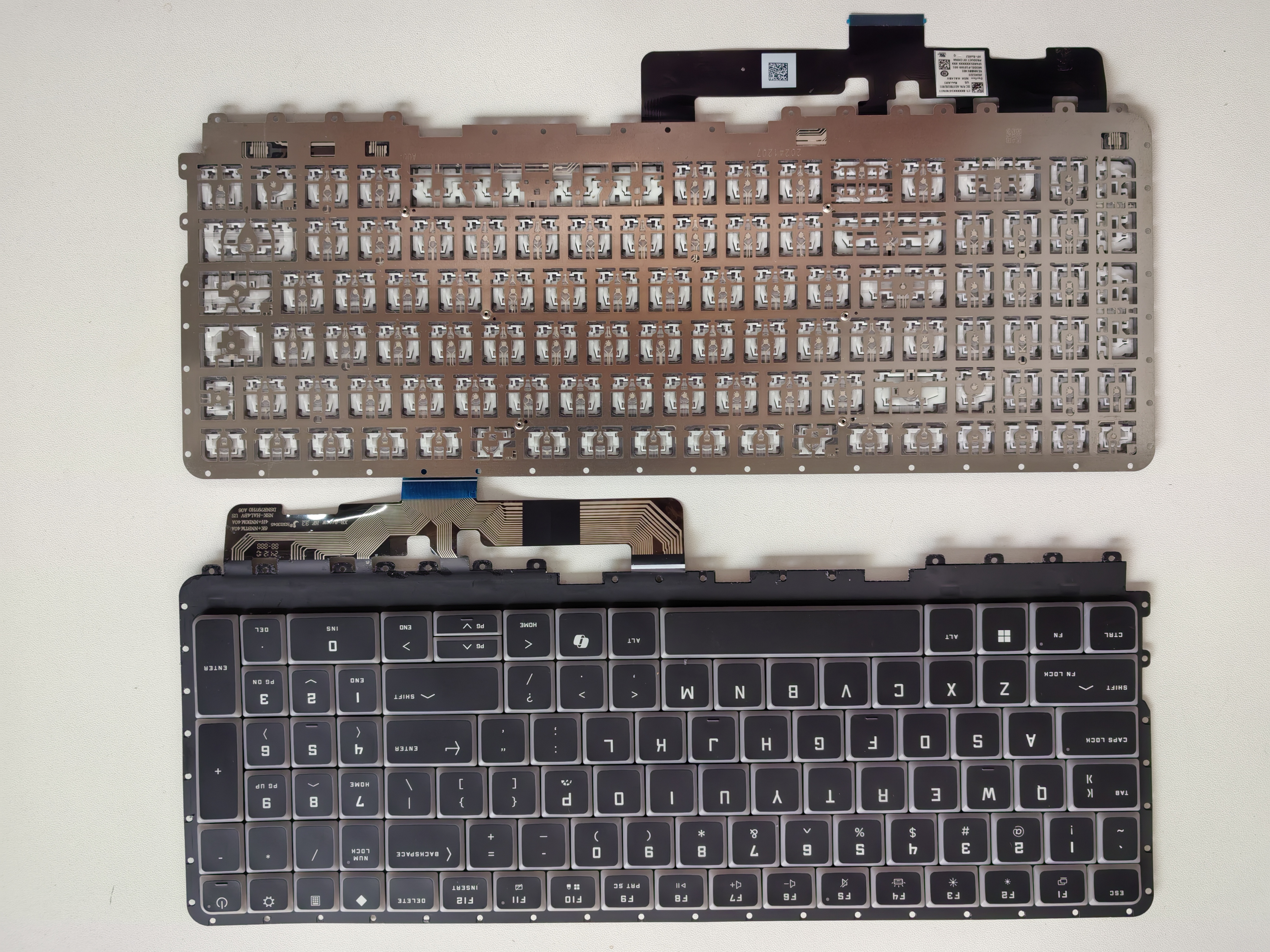 Picture of New Replacement Laptop Keyboard For HP Shadow Elf MAX TPN-I143 with AI key translucent BLACK White Side US Layout